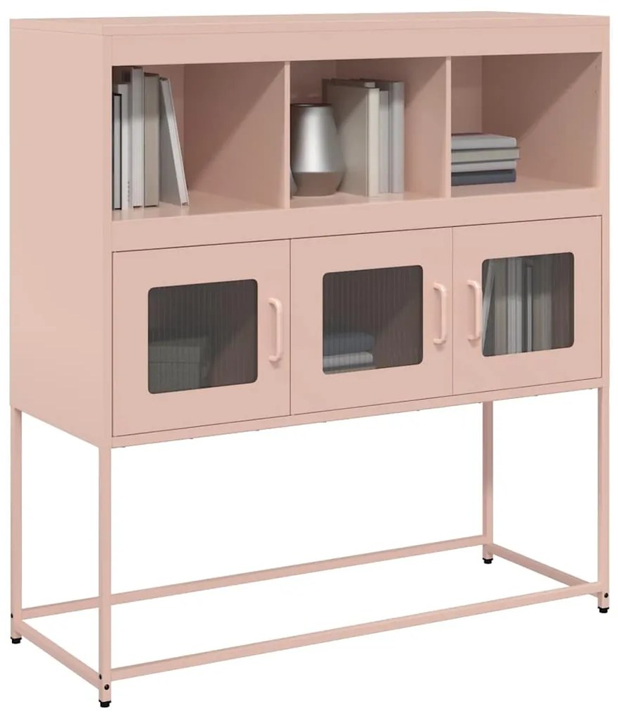 Aparador 100,5x39x107 cm aço laminado a frio rosa