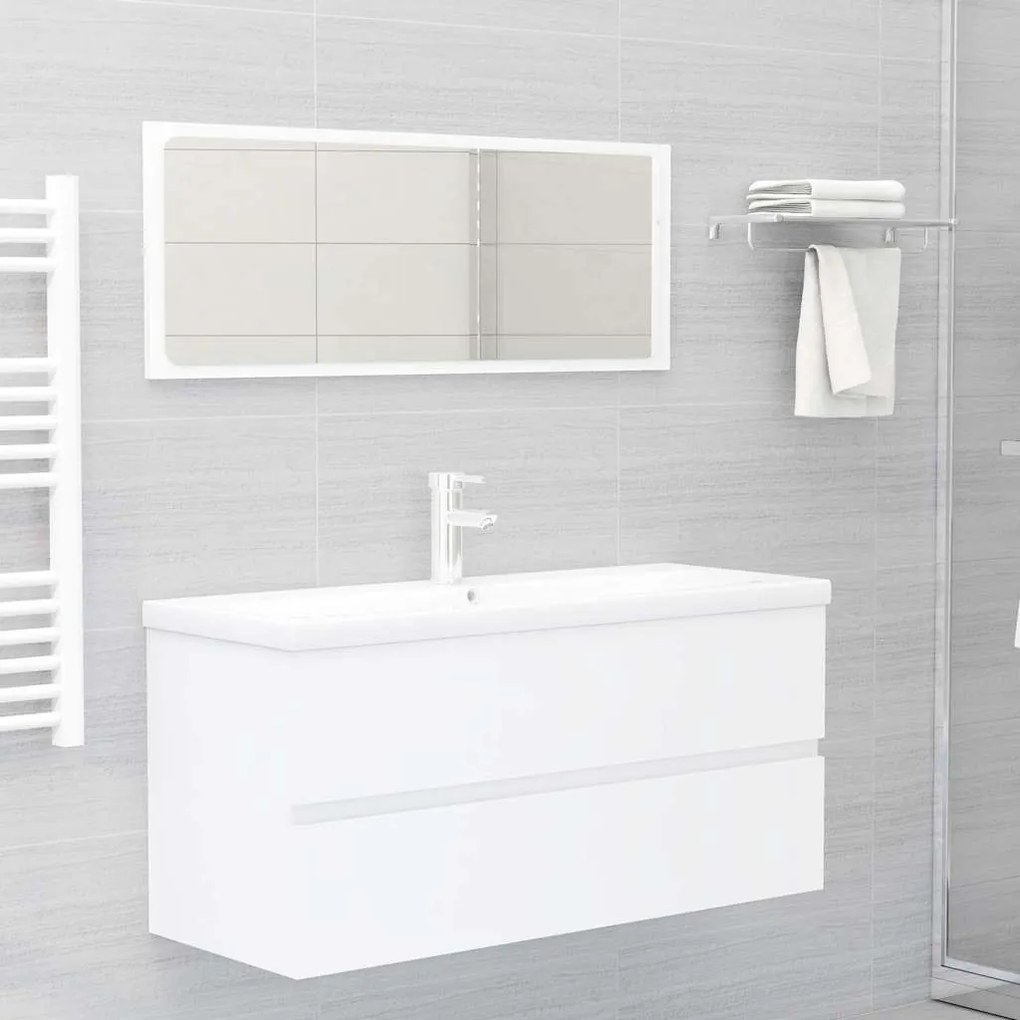 vidaXL 2 pcs conjunto de móveis de casa de banho contraplacado branco