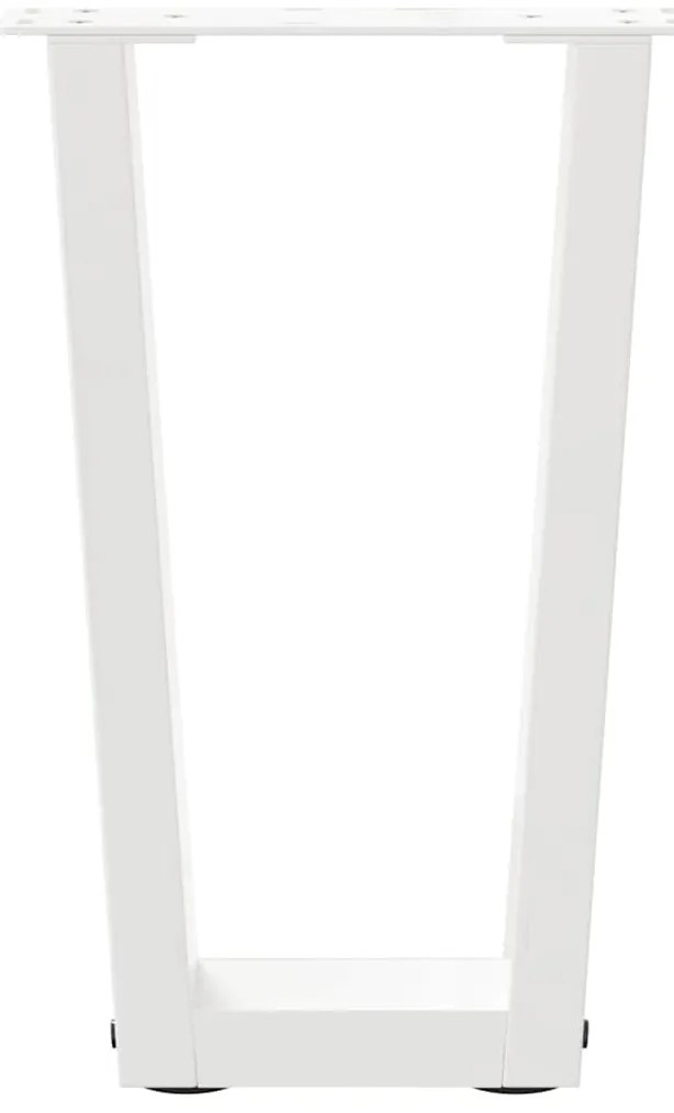 Pés para mesa de centro em V 2 peças Branco 38x(42-43,3) cm Aço