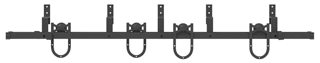 Kit de ferragens para porta deslizante 200 cm aço preto