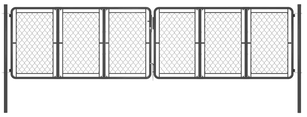 vidaXL Portão de jardim 400x125 cm aço antracite