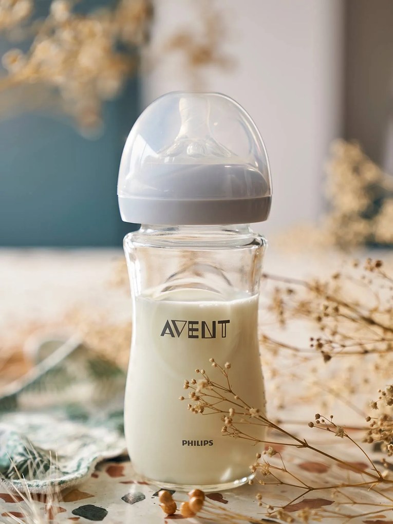 Biberão de vidro 240 ml Philips AVENT Natural sem BPA sem cor
