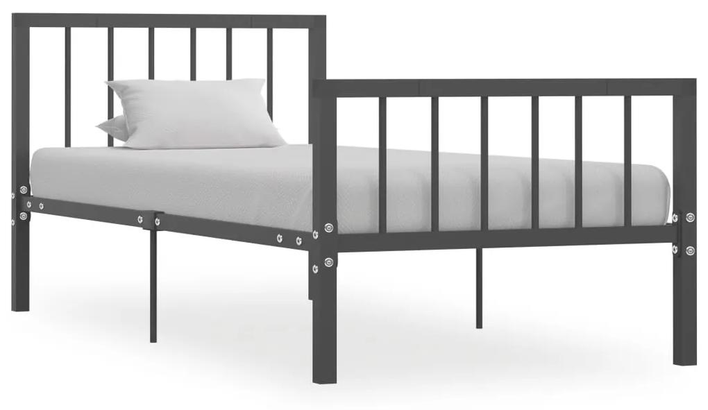 284574 vidaXL Estrutura de cama 90x200 cm metal cinzento