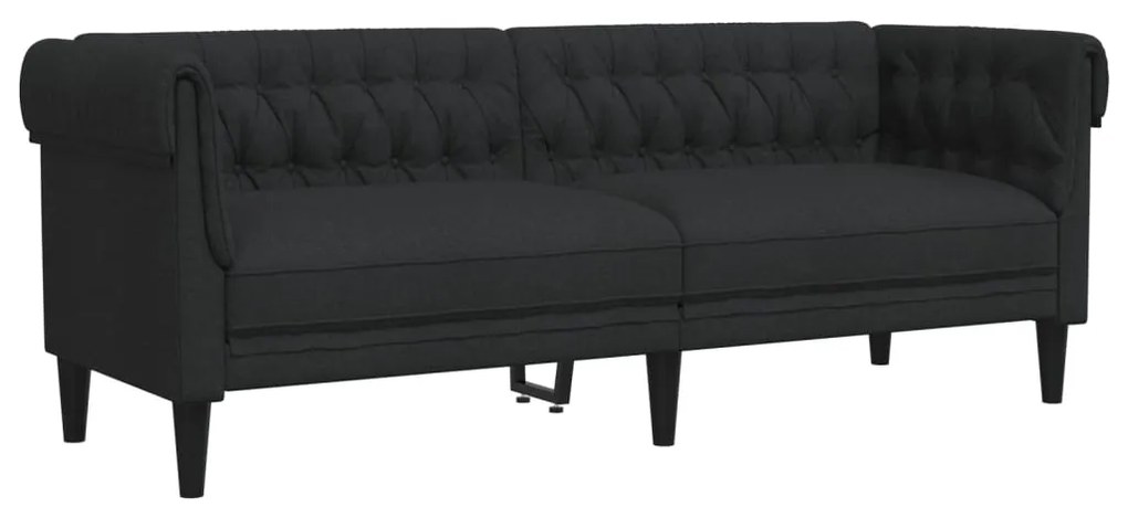 3 pcs conjunto de sofás tecido preto