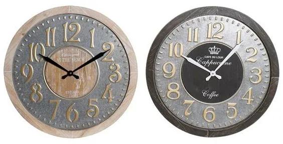 Relógio de Parede Dekodonia Metal Madeira MDF (2 pcs) (60 x 7 x 60 cm)