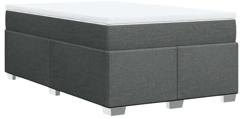 Cama boxspring com colchão 120x190 cm tecido cinzento-escuro
