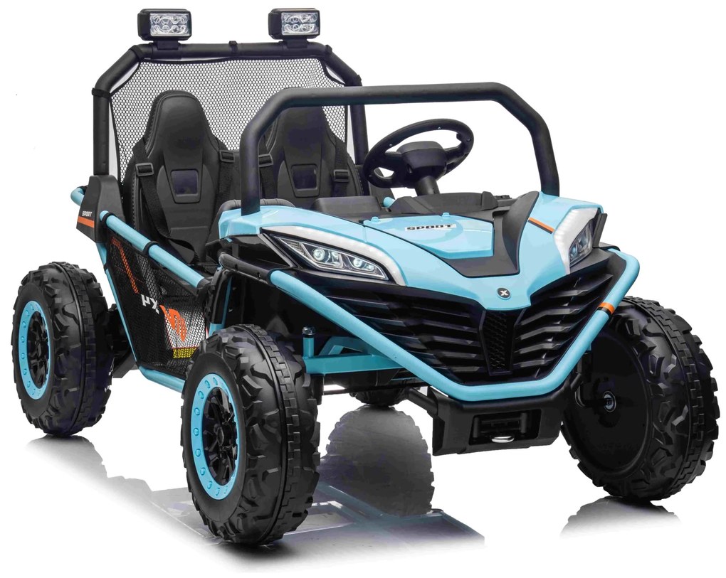 Carro elétrico para Crianças 24V 2 Lugares Buggy FASTER Rodas de EVA, Assento de couro Azul