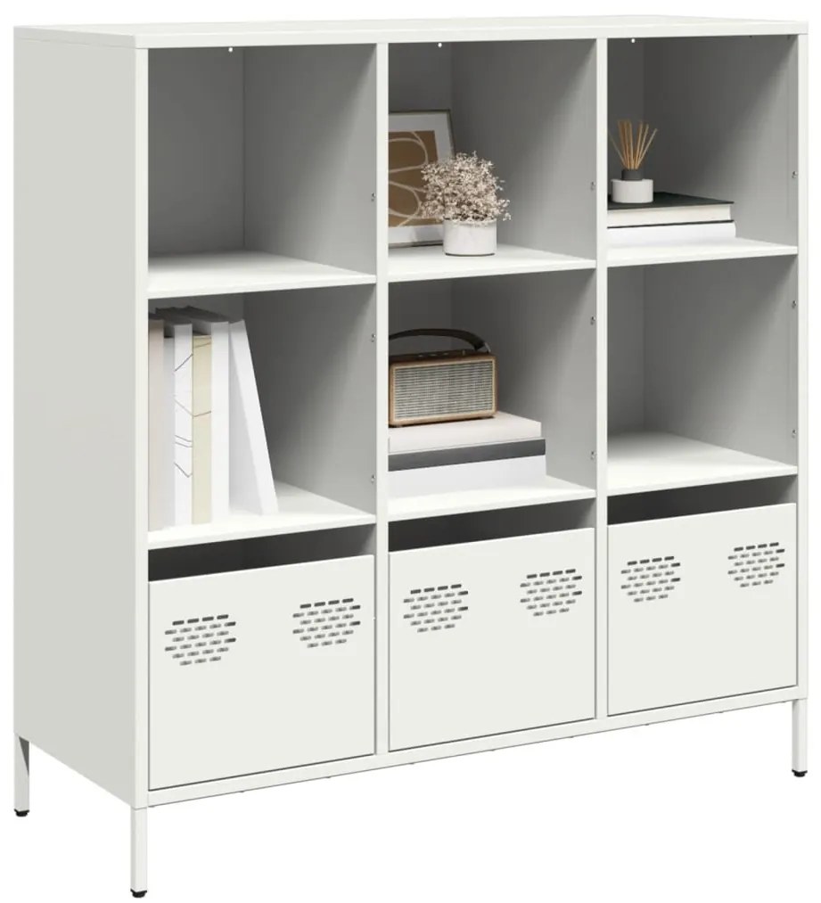 vidaXL Aparador alto 101,5x39x103,5 cm aço branco