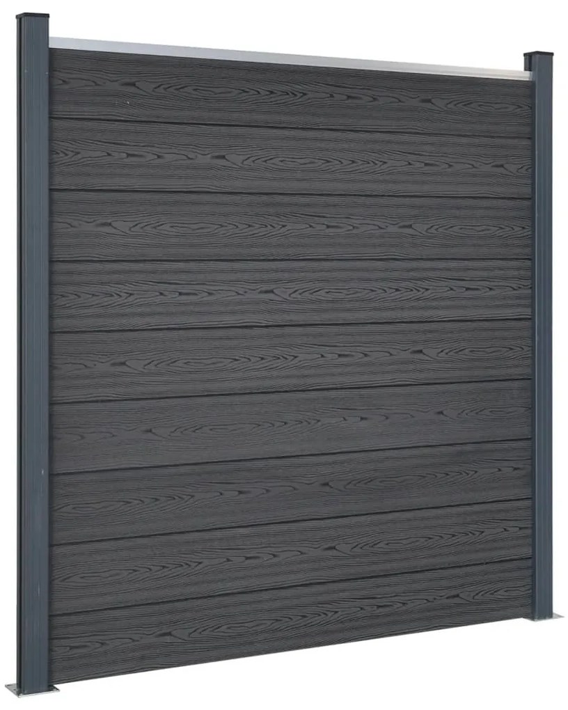 Conjunto de painéis de vedação 353x186 cm WPC cinzento