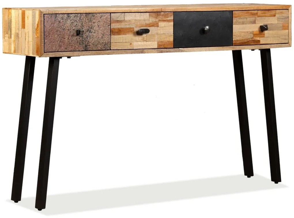 Mesa consola teca reciclada maciça 120x30x76 cm