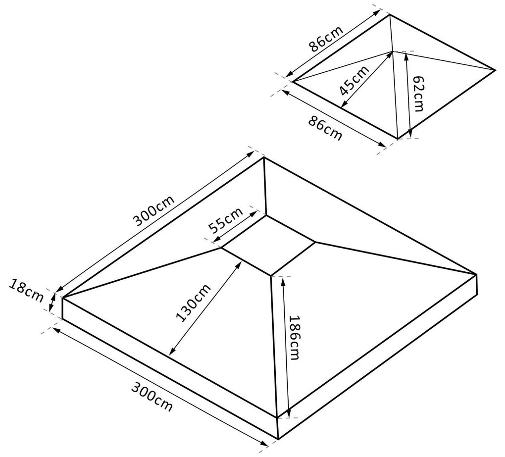 Teto de Substituição para tenda Poliéster 3x3m