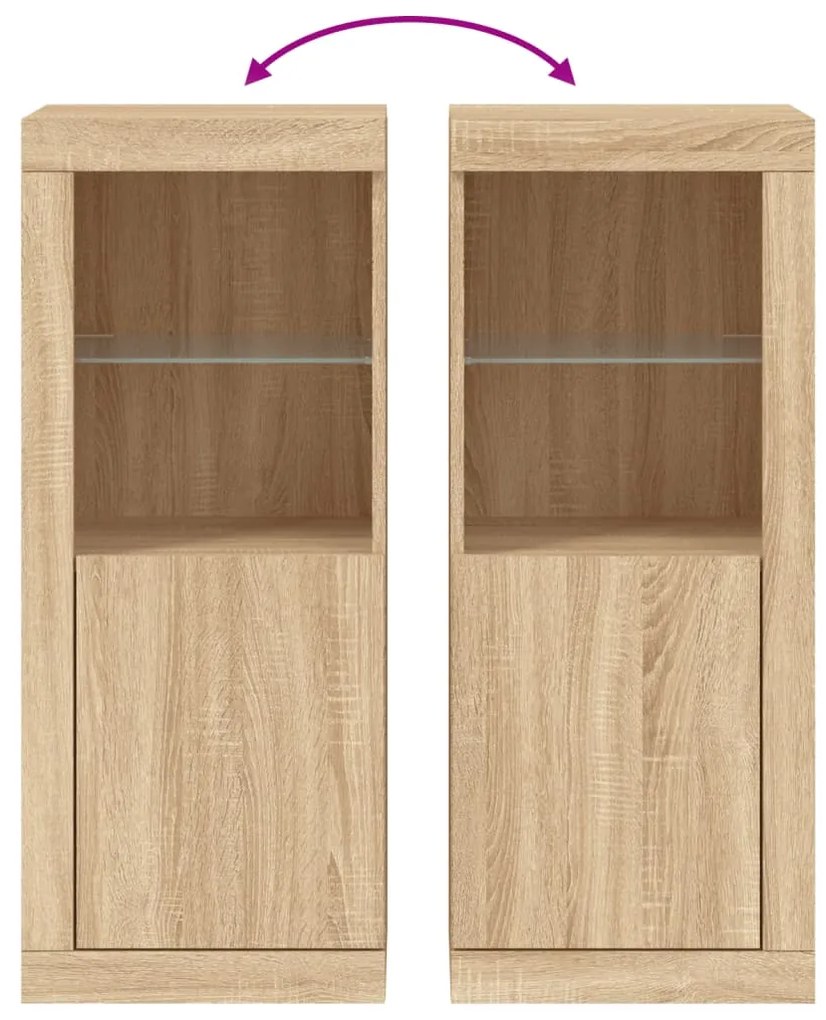 Aparador com luzes LED 41x37x100 cm carvalho sonoma