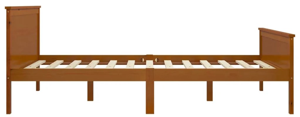 Estrutura de cama 140x200 cm pinho maciço castanho mel
