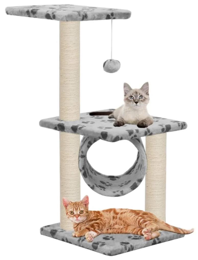 Árvore para gatos c/postes arranhadores sisal 65 cm cinzento