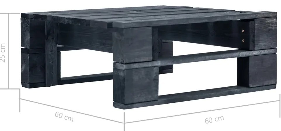 4 pcs conj. lounge paletes c/ almofadões pinho impregnado preto