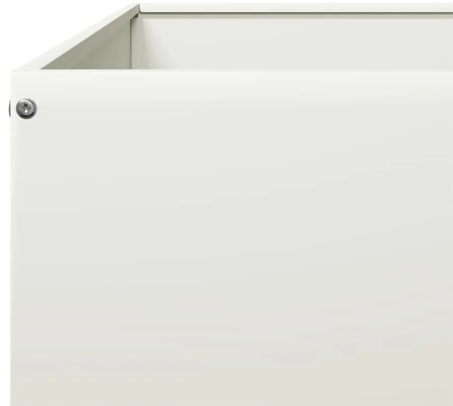 Canteiro elevado de jardim 100x100x33,5 cm aço branco