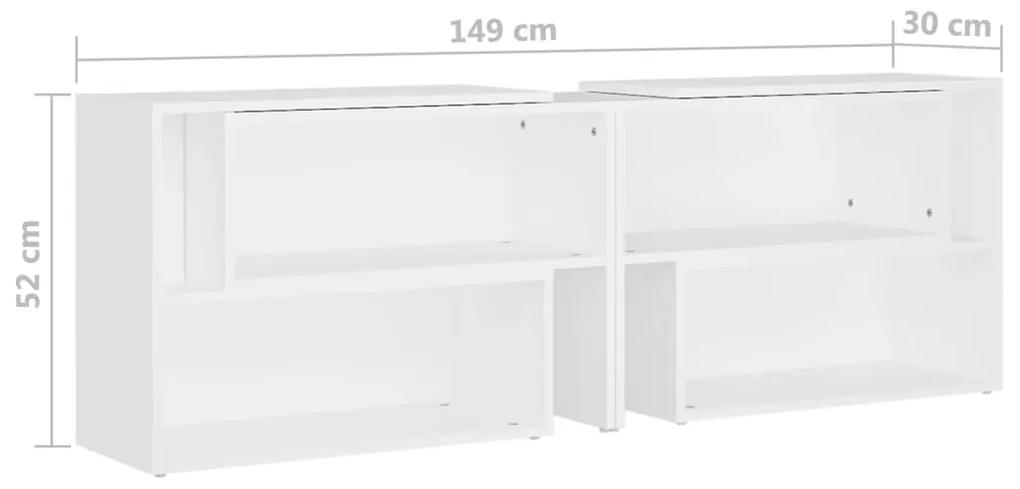 Móvel de TV 149x30x52 cm contraplacado branco