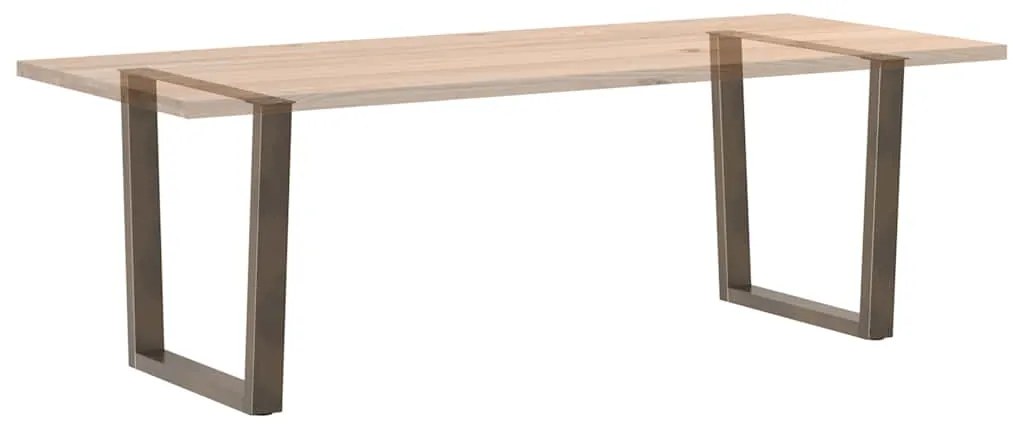 Pés para mesa de jantar em formato de V, 2 peças, aço natural, 90x(72-