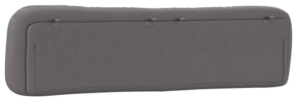 Almofadão de cabeceira 200 cm couro artificial cinzento