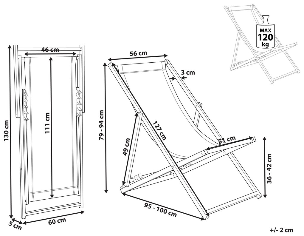Cadeira de jardim dobrável azul e branca LOCRI II Beliani