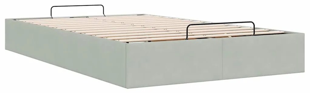 Otomano Bed Frame No Colchão Cinzento Claro 120x190 cm Veludo