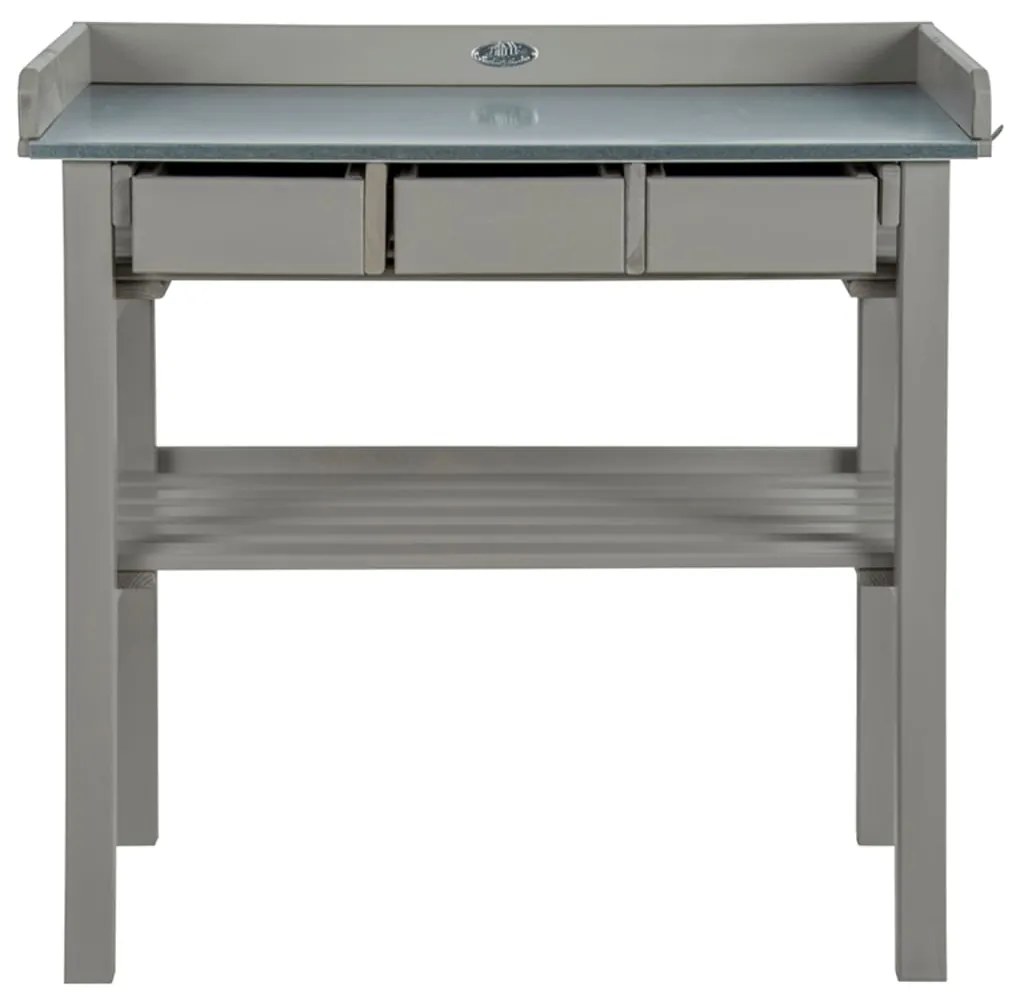 404623 Esschert Design Bancada de trabalho jardim, cinzento CF29G