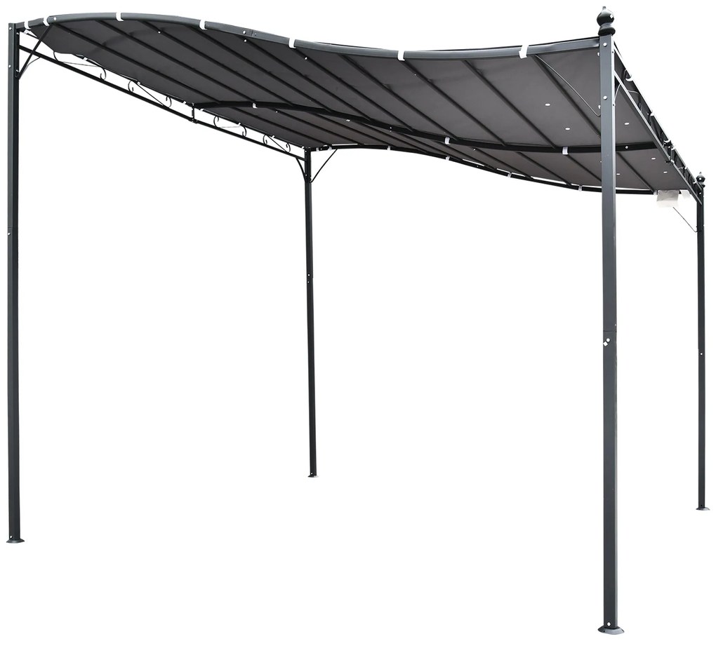 Pergula de jardim 3x3m Gazebo com Toldo e 4 Furos de Drenagem para Pát