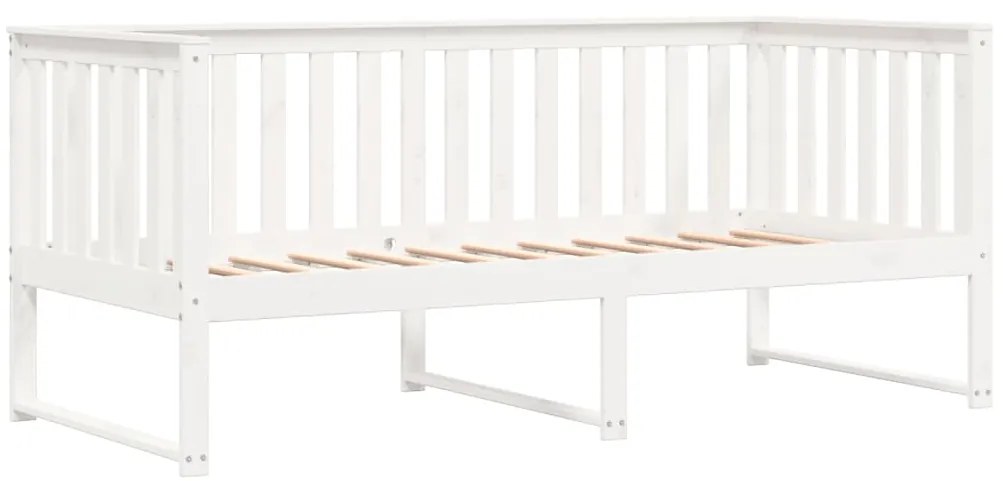 Sofá-cama sem colchão 90x200 cm madeira de pinho maciça branco