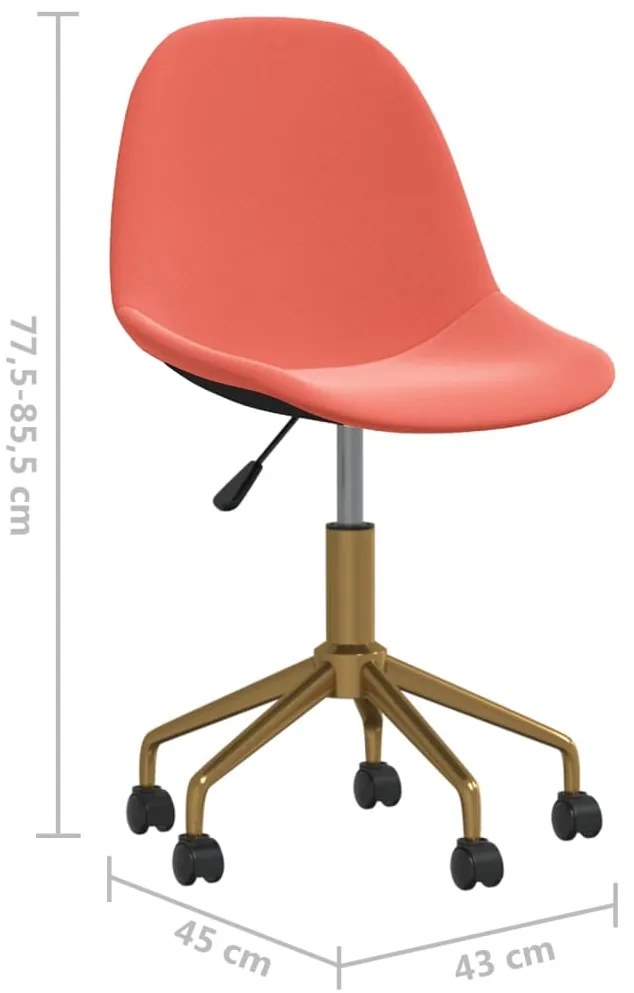 Cadeiras de jantar giratórias 2 pcs veludo rosa