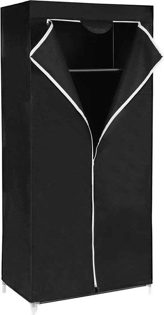 Guarda Roupa de tecido 75 x 160 x 45 cm preto