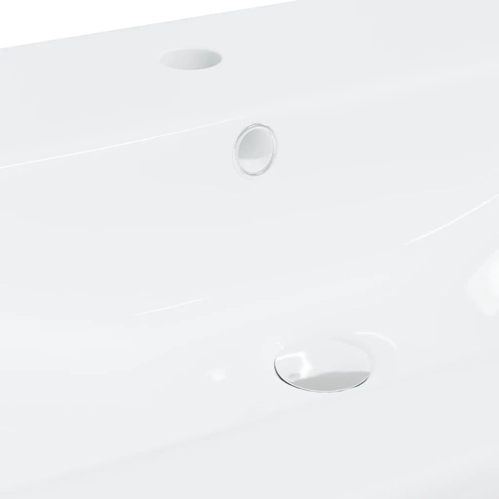 Lavatório embutido c/ torneira 101x39x18 cm cerâmica branco