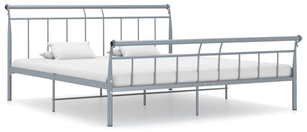 Estrutura de cama 200x200 cm metal cinzento