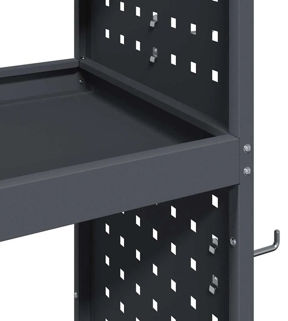 Carro de Ferramentas com prateleira com roda Antracite 65 x 35 x 111 c