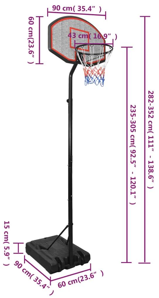 Tabela de basquetebol 282-352 cm polietileno preto