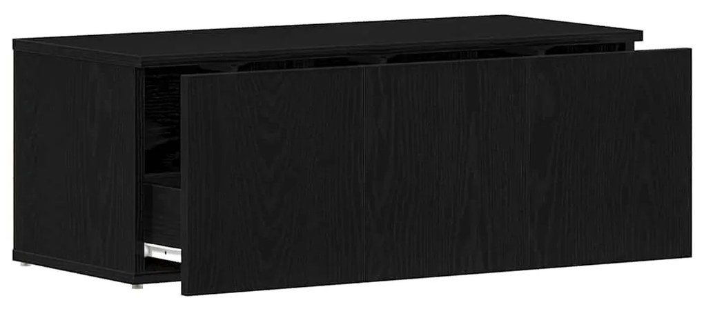 Armário para televisão vidaXL Preto Carvalho 80x34x30 cm Madeira engen
