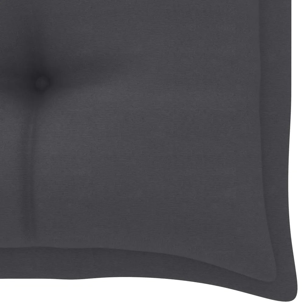 Banco de jardim c/ almofadão antracite 112 cm teca maciça