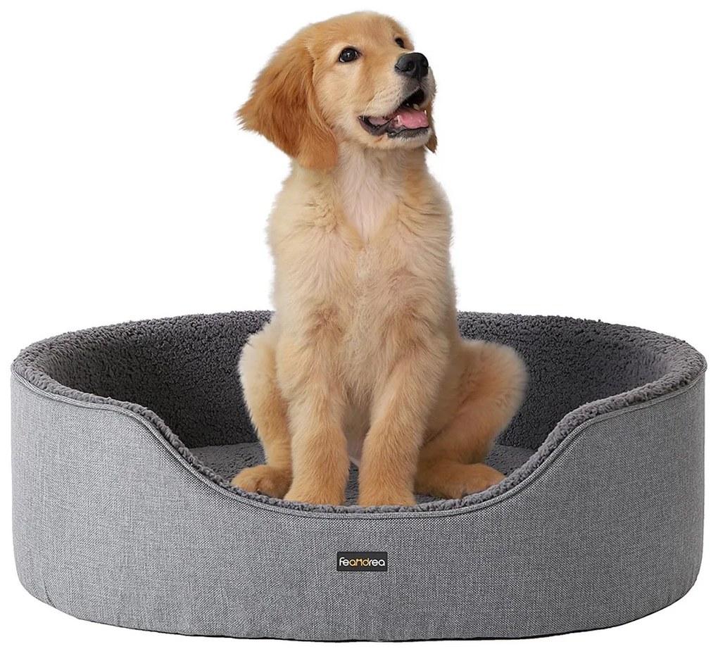 FEANDREA Cama para cachorro, cama para animais de estimação, almofada reversível, 83 x 63 x 27 cm, cinza PGW32GG