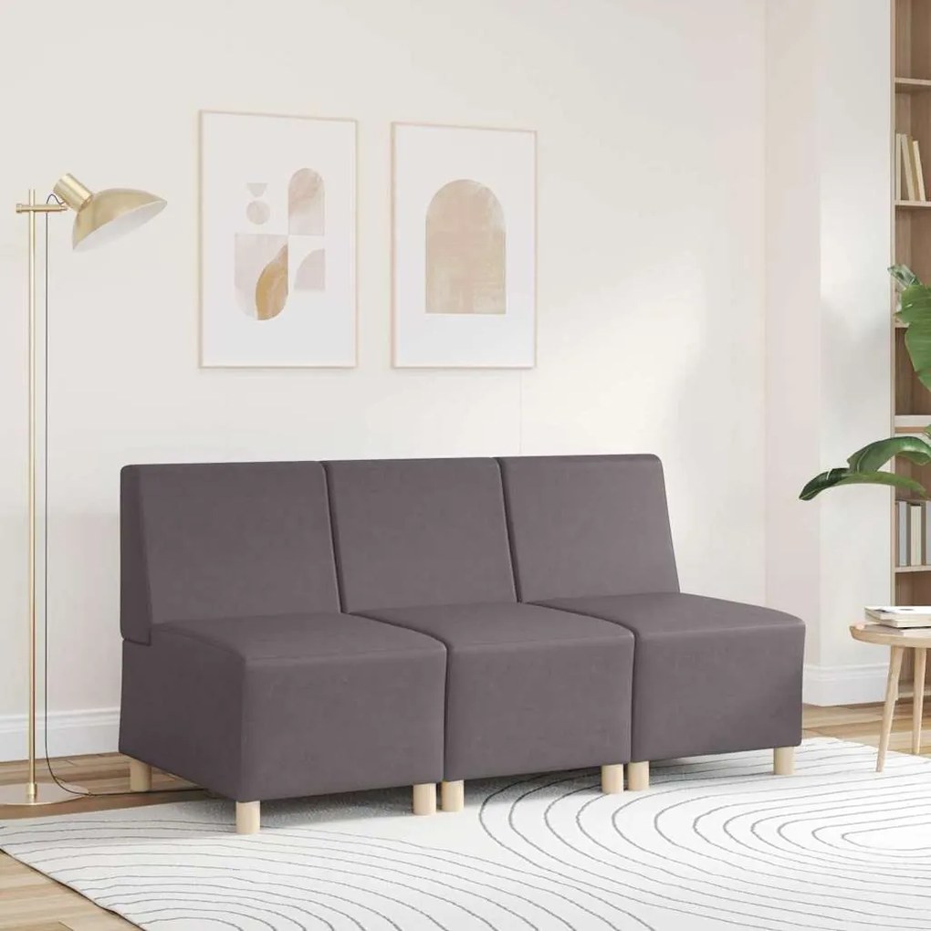 Poltrona sem braços 55 cm couro artificial cinzento