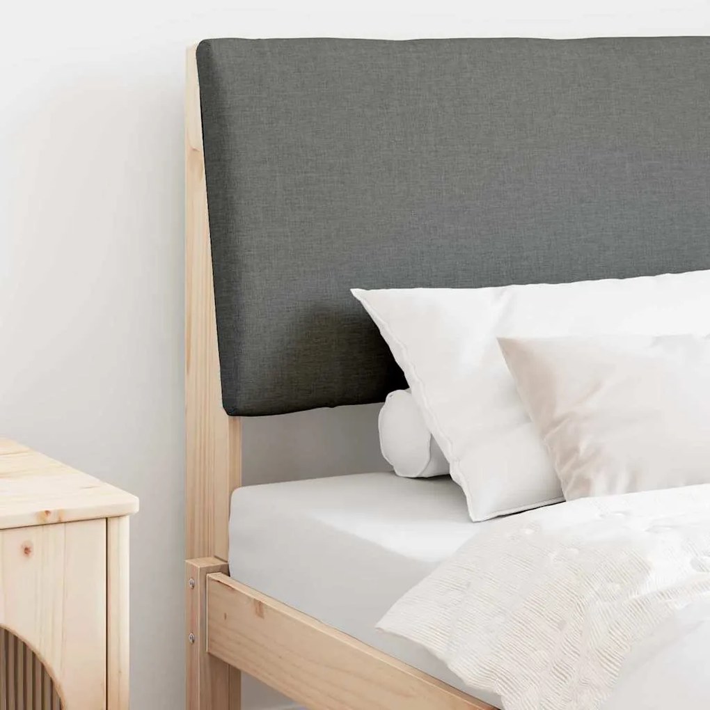 vidaXL Cabeceira estofada Cinza Escuro 90 cm