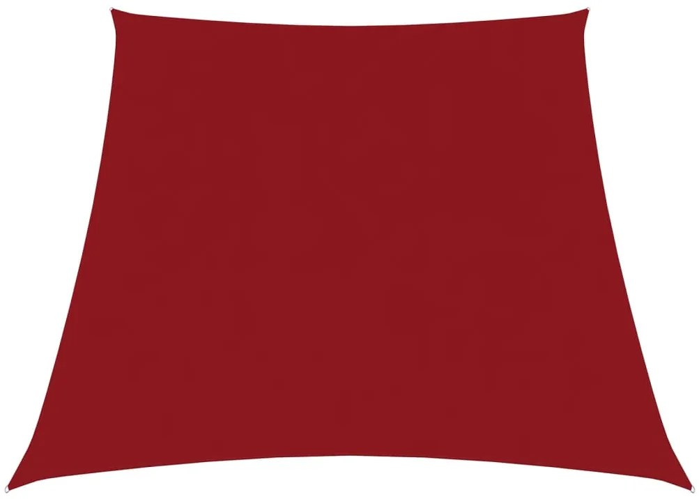 vidaXL Para-sol estilo vela tecido oxford trapézio 3/5x4 m vermelho
