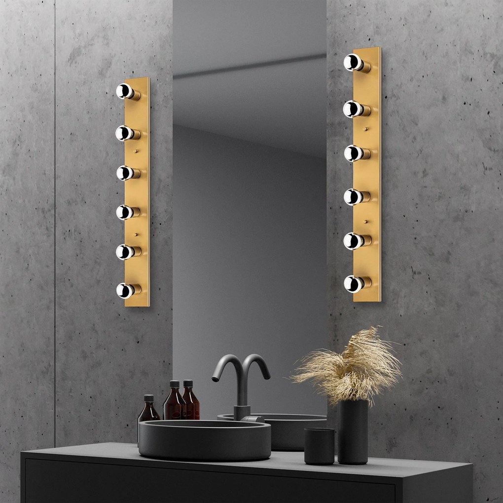 **** Aplique de Parede Mirro – Dourado – 10 x 10 x 91 cm

**