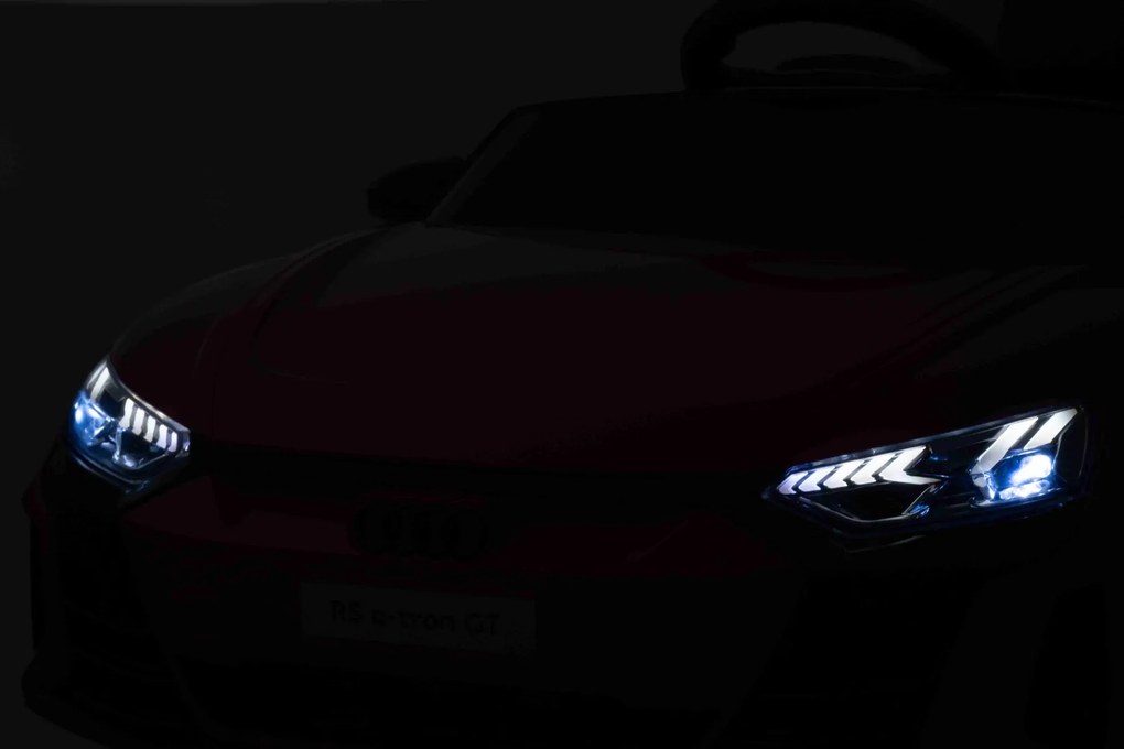 Carro elétrico para crianças Audi RS E-tron GT 12V, controlo remoto, USB / AUX, Bluetooth, bateria de lítio, luzes LED licença ORIGINAL Vermelho