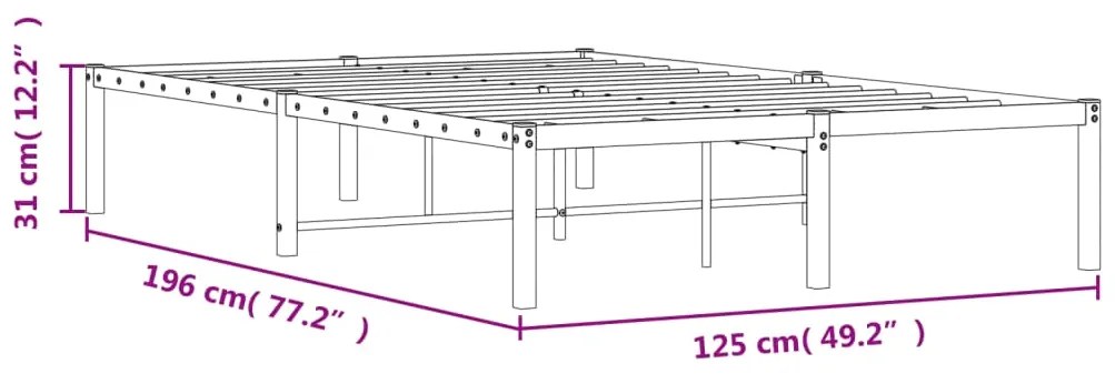 Estrutura de cama 120x190 cm metal preto