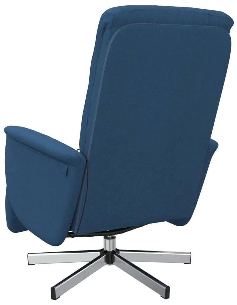 Cadeira de massagens reclinável c/ apoio de pés tecido azul