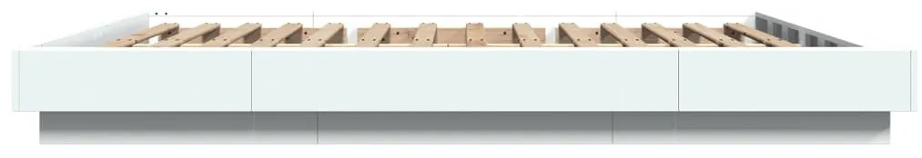 Estrutura cama c/ luzes LED 160x200 cm derivados madeira branco