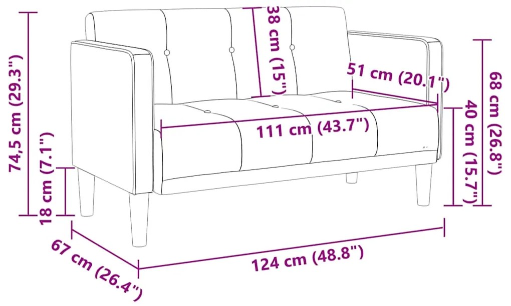 Sofá-luvas 111 cm tecido amarelo