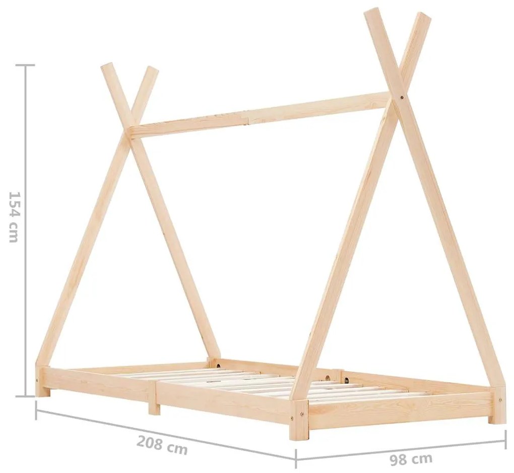 Estrutura de cama para crianças 90x200 cm pinho maciço