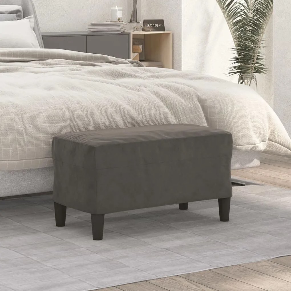 vidaXL Banco 70x35x41 cm veludo cinza-escuro