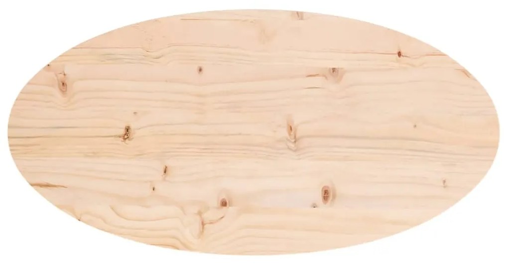 Tampo de mesa oval 80x40x2,5 cm madeira de pinho maciça