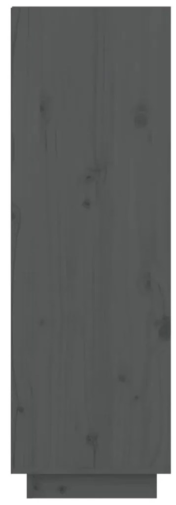 Sapateira 60x34x105 cm madeira de pinho maciça cinza
